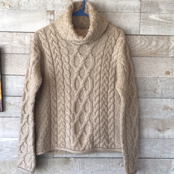 Inis Crafts cable knit cowl neck sweater - Picture 1 of 7